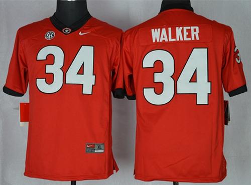 Bulldogs #34 Herschel Walker Red Stitched Youth NCAA Jersey - Click Image to Close